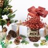 32 Pack Glitter Christmas Picks, 6.5-Inch Red Artificial Berry Stems for Xmas Tree & Home Decor