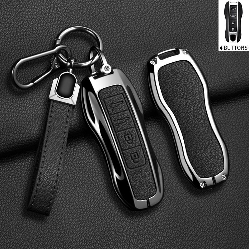 Zinc Alloy Car Key Case Cover Shell Fob For Porsche Panamera Spyder Carrera Macan Cayman Cayenne 911 970 981 991 Car Keychains