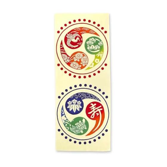 JIKAN STYLE Tenugui Cotton Towel - Japanese Traditional Hand Towel, Made in Japan, Overseas Souvenir, Kenema Designs (Annon Futo, Kotobuki Daiko,