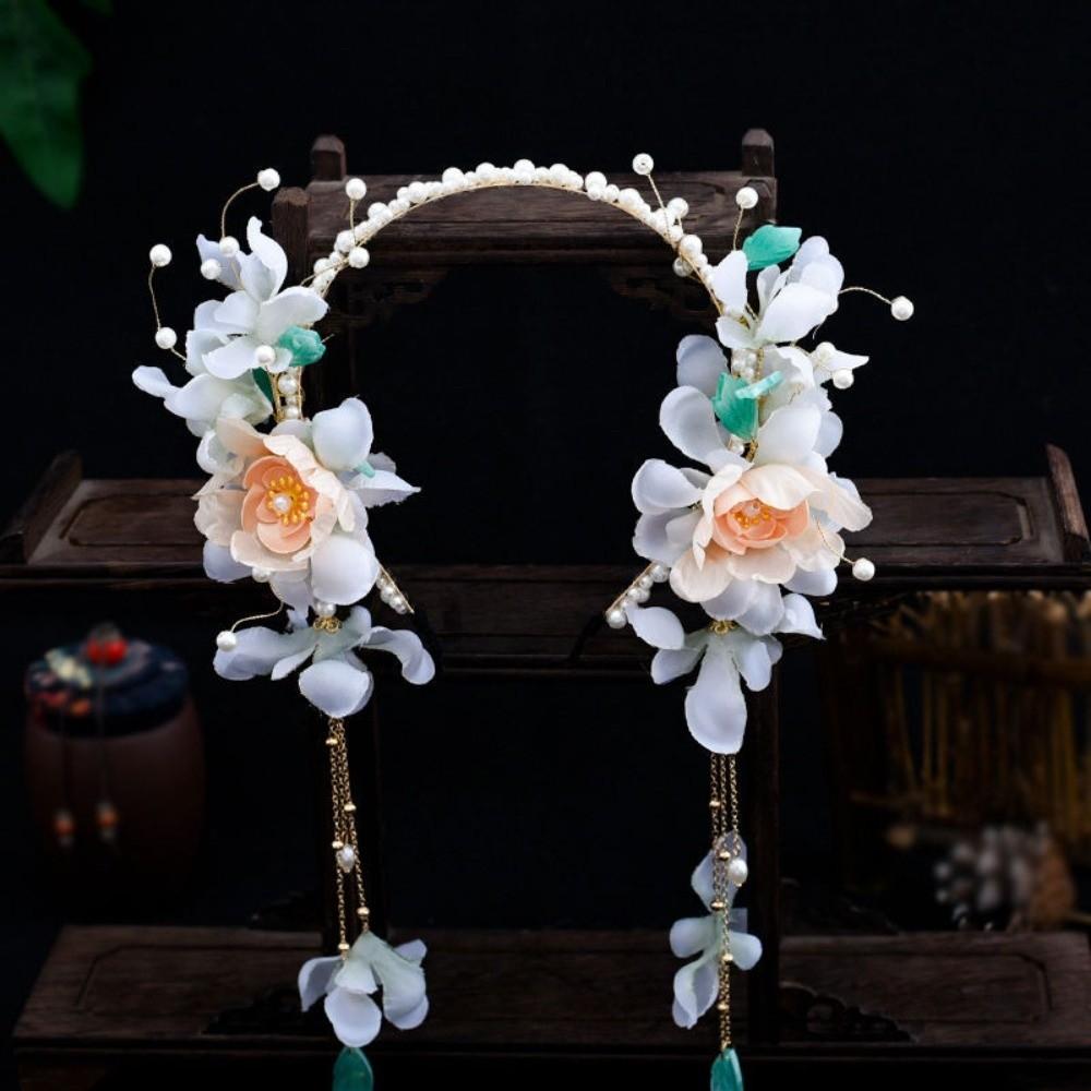 Crystal Chinese Ancient Hairband Beads Swaying Fairy Headwear Hanfu Tassel Hair Hoop  Cheongsam