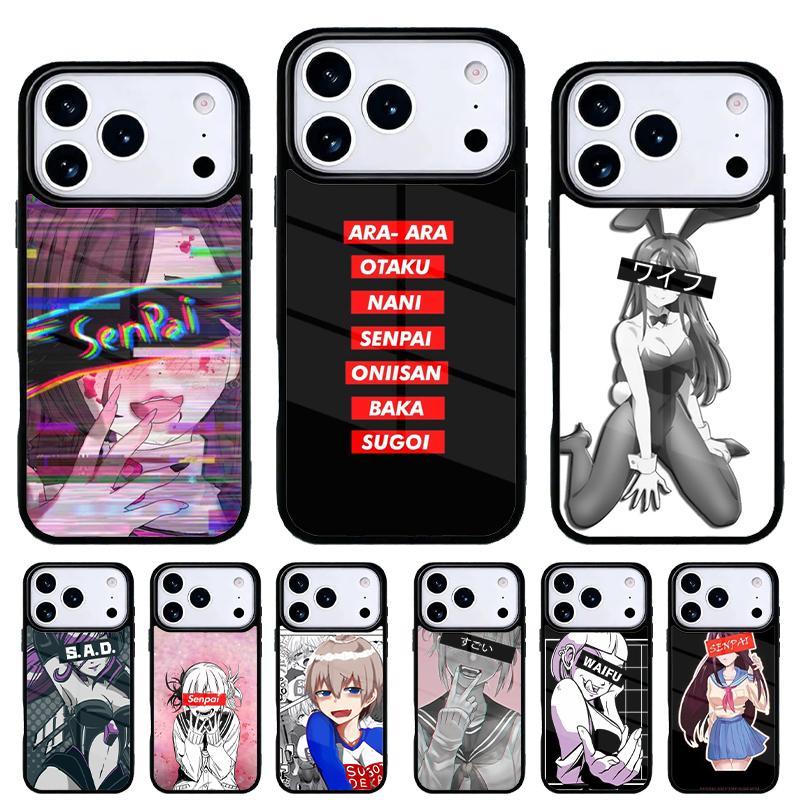 Sugoi Senpai Anime Phone Case for iPhone 17 Air 16e 15 14 13 Pro Max Back Cover for 12 11 Pro Coque