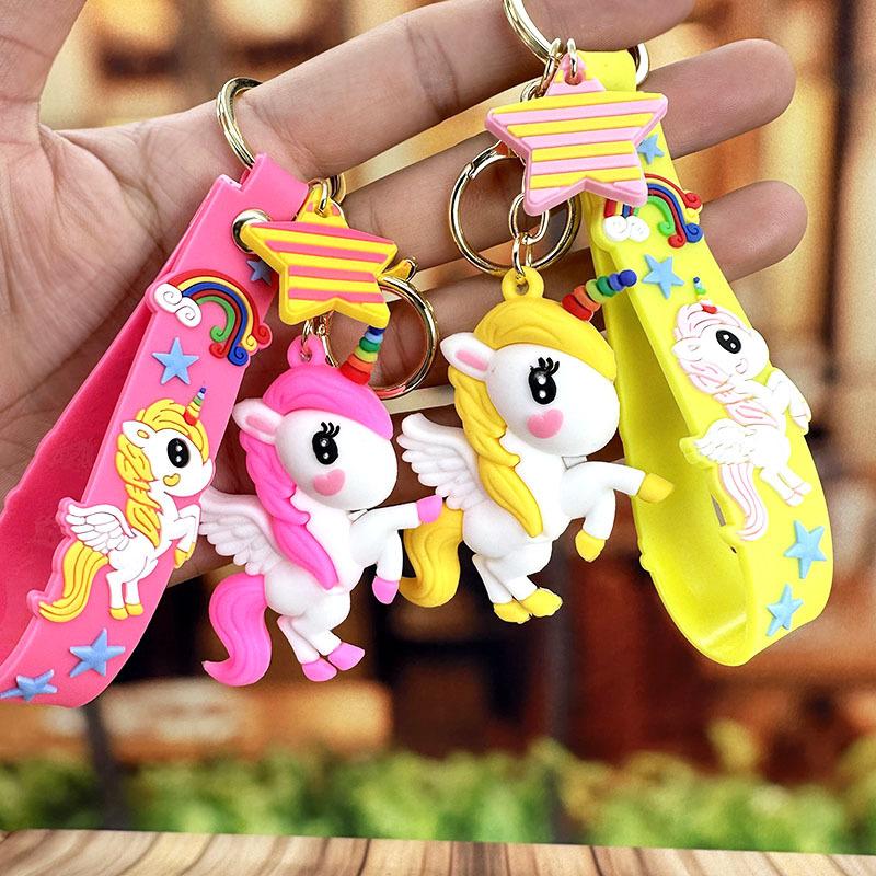 Dream Cartoon Rainbow Horse Unicorn Keychain Pendant Bag Couple Pendant Car Couple Ins Small Gifts