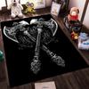 Double Skull Axes Design Rug Non-slip Rug Suitable for Living Room and Bedroom Sofas