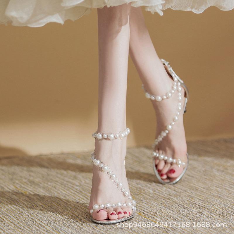 Sexy Transparent Sandals Women's Summer Fashion New Stiletto with High Heels