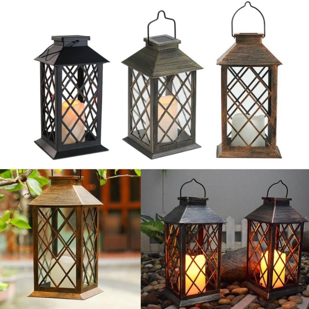 Waterproof Hanging Lantern Flickering Flameless Outdoor Garden Light Backyard Porch Terrace Lawn