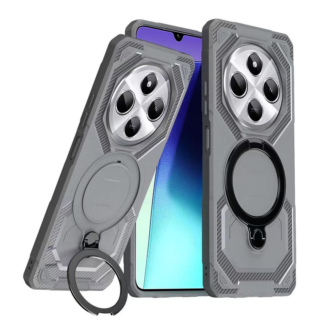 Case For Redmi 14C 360° Rotate Ring Stand Car Magnetic Shockproof Cover For Redmi Note 14 Pro Plus 4G 5G Protective Bracket Case