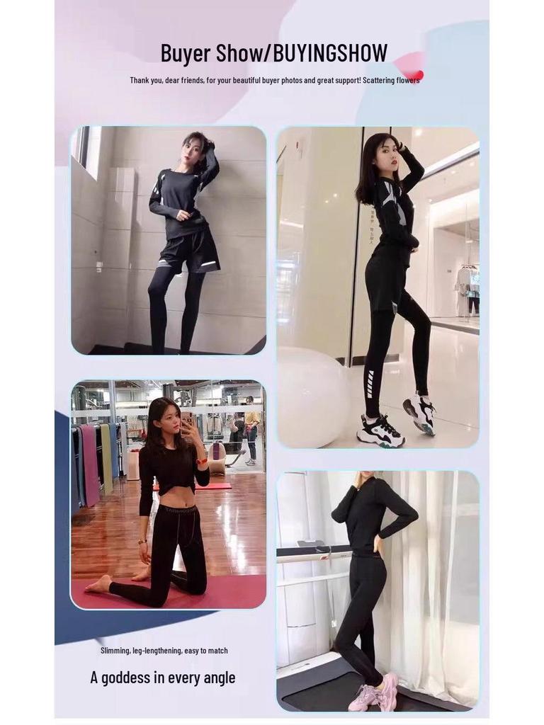 2025 Women's Winter Quick-Dry Yoga Set: Long Sleeve Running Top & Tight Fitness Wear