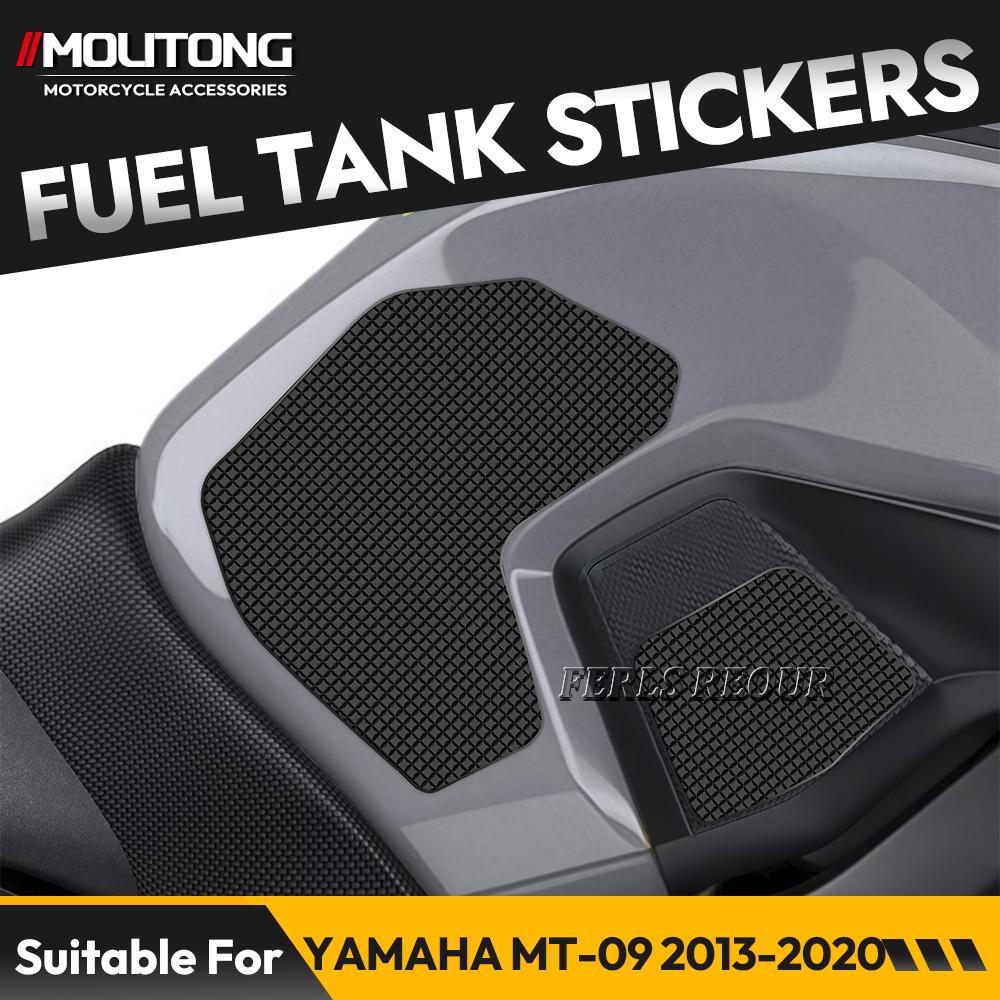 For YAMAHA MT-09 2013-2020 Rubber Black Anti Scratch Motorcycle Fuel Tank Pad Anti Slip Traction Grip Pad Decal