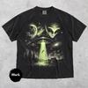 Vintage Alien UFO Shirt, Retro Sci Fi Alien Abduction Graphic Tee, 90s Cosmic Space Apparel, Moon Sky Gift, Extraterrestrial Lover Shirt