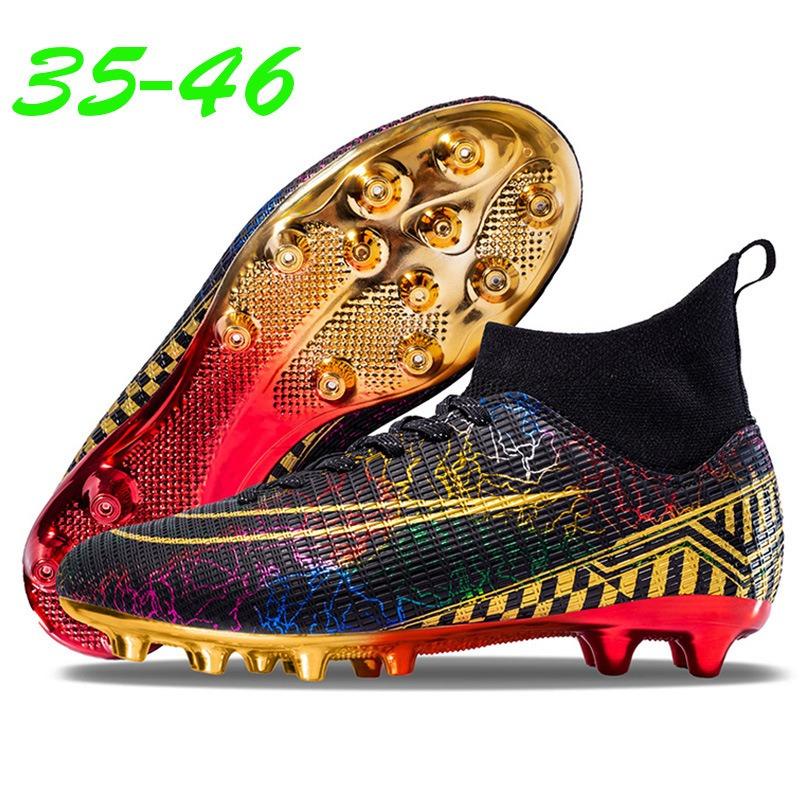 Neue High-Top-Fußballschuhe, galvanisierte Trainingsschuhe mit goldbesohlenen Sohlen, Sportschuhe für Mittelschüler auf Kunstrasen, lange Fingernägel, Herren