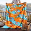 Warm Flannel Blanket Gumball Pattern, Lightweight Comfortable Throw Blanket for Bed Sofa Use