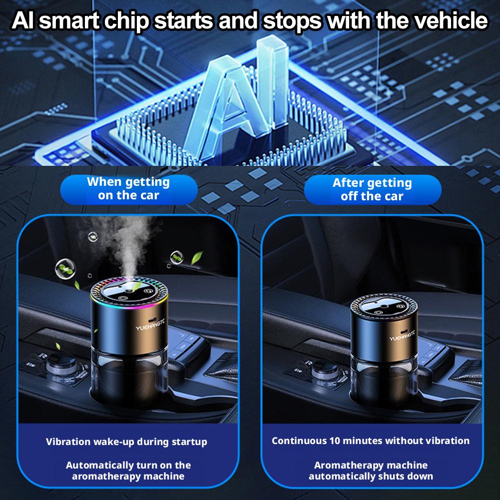 Smart Car Air Freshener 5 Adjustable Modes Electric Aroma Diffuser Auto Essential Oil Purifier Aromatherapy Mist Maker Lights