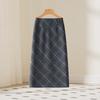 Elegant Retro Wool Plaid Midi Skirt for Women - Autumn/Winter 2025 Collection
