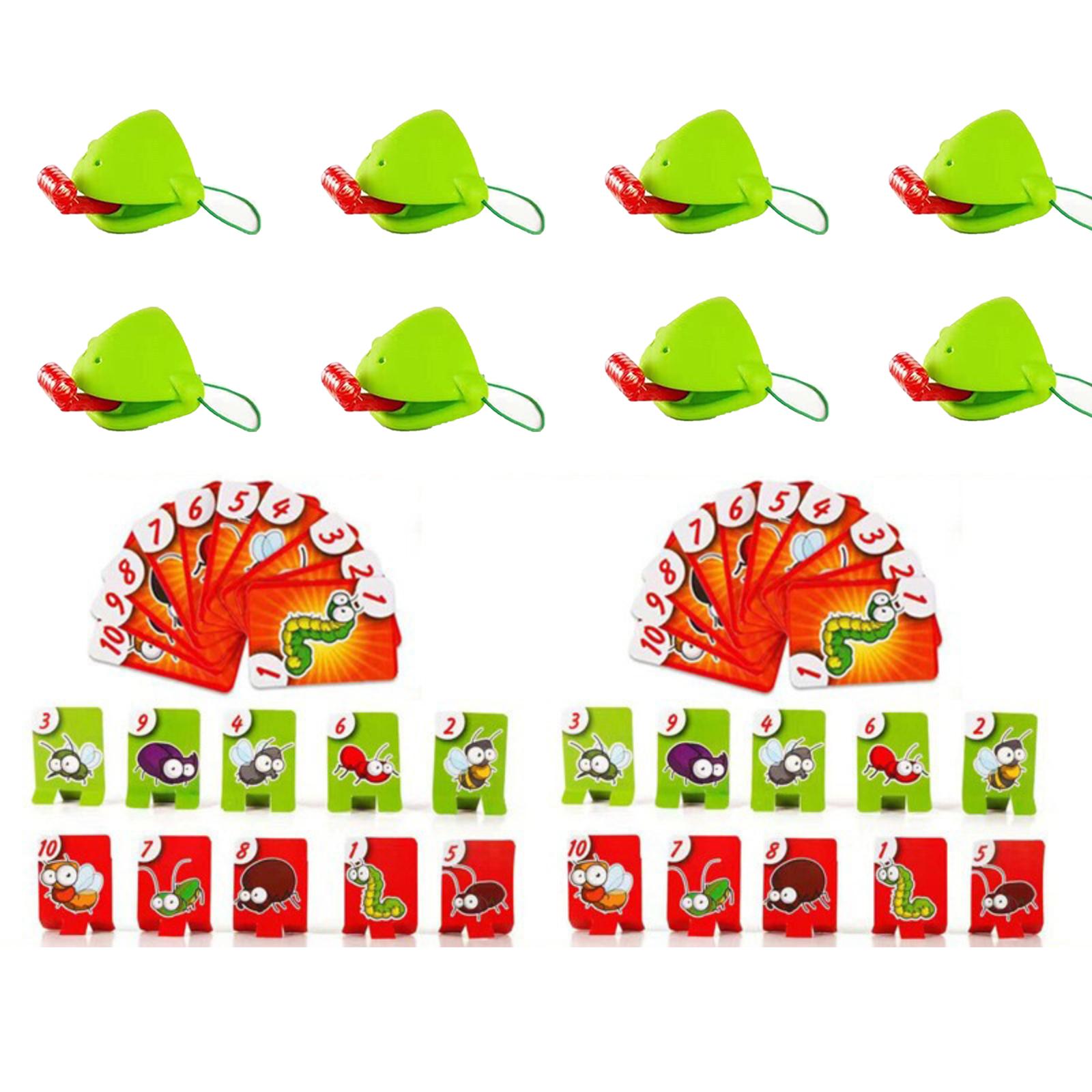 

8pcs Tongue Shooting Game, Lizard Party Blower Masks With Blowing Tongue Game For Kids, Insect Cardboard Included One Size