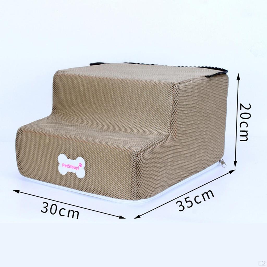 Stairs W/ Washable Cover Foldable Puppy Ladder Pet for Older Pets Injured Car