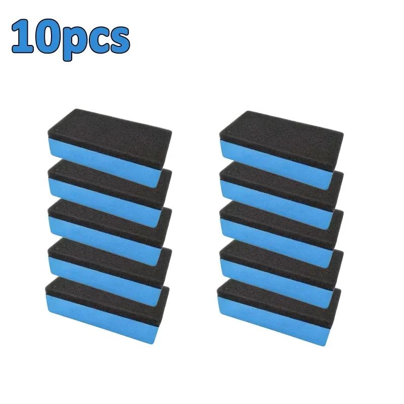 10PCS Car Ceramic Coating Sponge Applicator Glass Nano Wax Coat Sponges Blue Square Sponge and Cloth Car Cleaning Brush