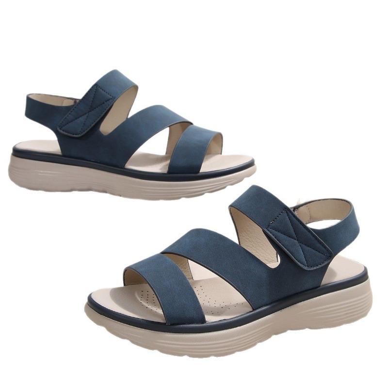 Summer new women's platform sandals large size fish mouth word Velcro wedge slippers women