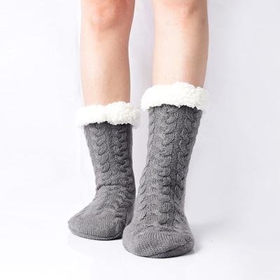 Damen-Plüschsocken, dick, warm, rutschfest, atmungsaktiv, weich, für Herbst und Winter