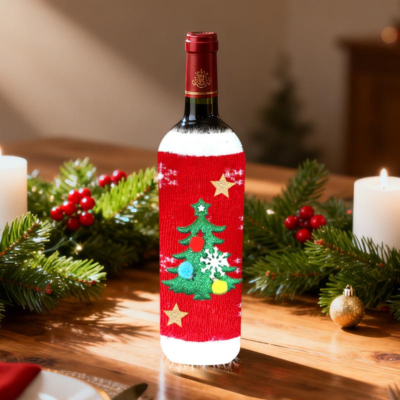 New European and American Christmas wine bottle set for home and dining room atmosphere decoration wine set