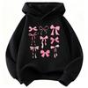 Pink Color Bow Design Hoodie Children's Sweatshirt for Boys Girls Autumn Casual