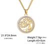 Tree of Life Clear Zircon Round Pendant Necklace Women Stainless Steel Gold Color Neck Chains Luxury Jewelry Wedding Gift