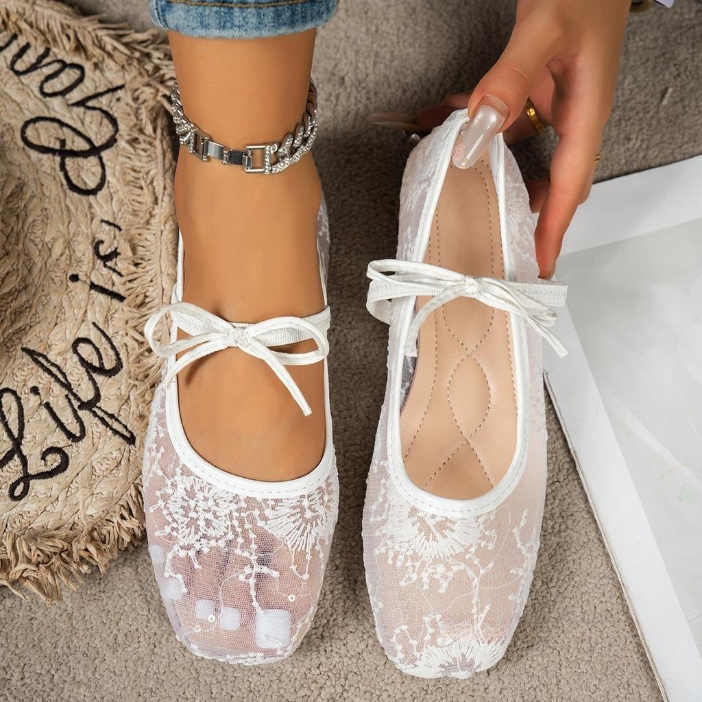 Nieuwe Stijl Platte Dames Schoenen met Vierkante Neus en Lage Opening