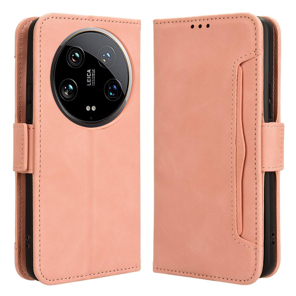For Xiaomi 14 Ultra Case with Multiple Card Holders TPU Interior Protective PU Leather Cover