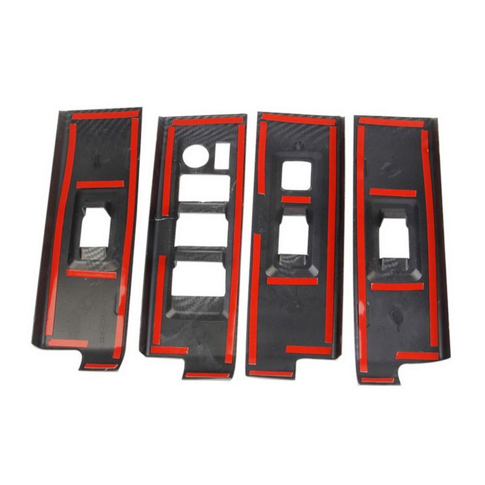 4X Carbon Fiber Look Inner Window Switch Panel Cover Trim For Toyota Tundra 2022 2023