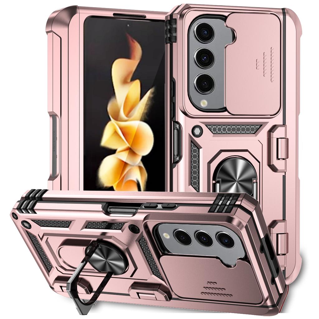 For Samsung Z Fold 5 Magnetic Ring Holder Folding Case for Samsung Galaxy Z Fold 5 Fold5 Zfold5 S Pen Slot Kickstand Covers