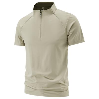 Half-zip Quick-drying Short-sleeved T-shirt Men's Summer Half-sleeve