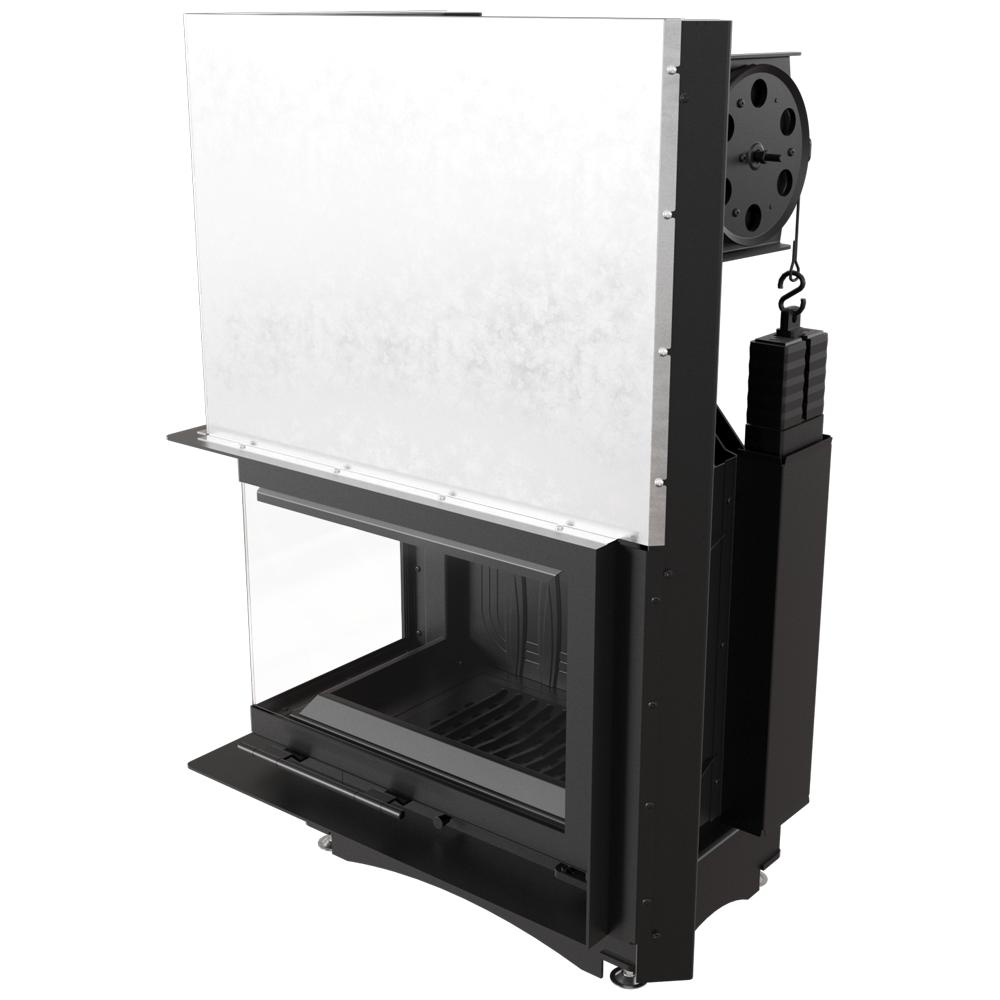 Gusseiserner Kamin KRATKI MAJA links 8 kW Ø 200 Lift-Up