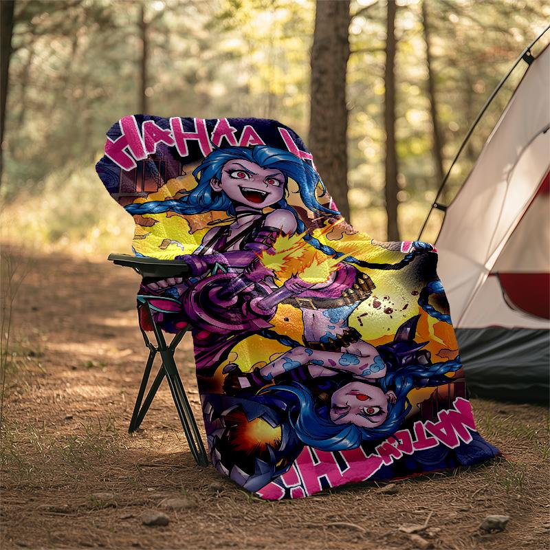1pc Game L-Lol Theme Blanket - Digital Print, Polyester, Cozy for All Seasons, Perfect for Outdoor, and Travel