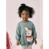 Girls' Autumn Sweatshirt 2025 New Children's Grass Green Snowflake Deer Long-Sleeve T-Shirt Girl Foreign Trade Cartoon Top 3