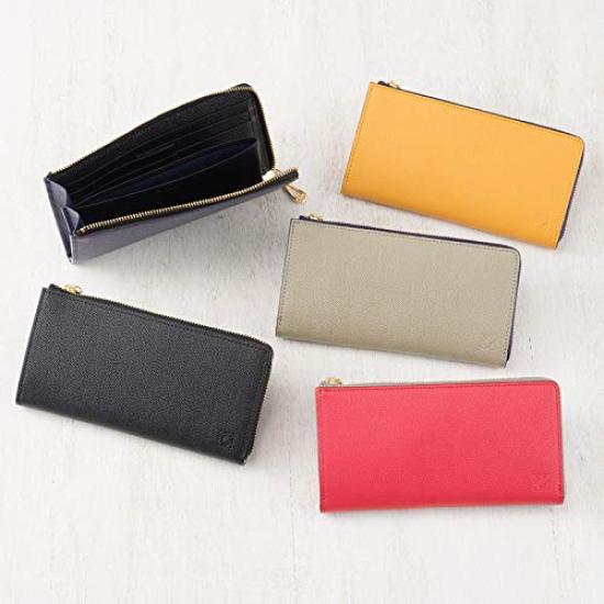 CYPRUS Grano Works Long Wallet with Round Rose Pink and Perfect Gift for or Any Other L-Shaped Zipper, Compact, Women's Leather, Gray, 8725, Father's