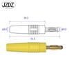 4mm Premium Gold-Plated Copper Banana Plug with Soft Rubber Insulator, Solder Type, Optional Nickel-Plated Finish