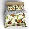 Butterfly and White Floral Pattern Bedding Duvet Cover Set  (1*Duvet Cover 2*Pillowcases, without duvet insert)