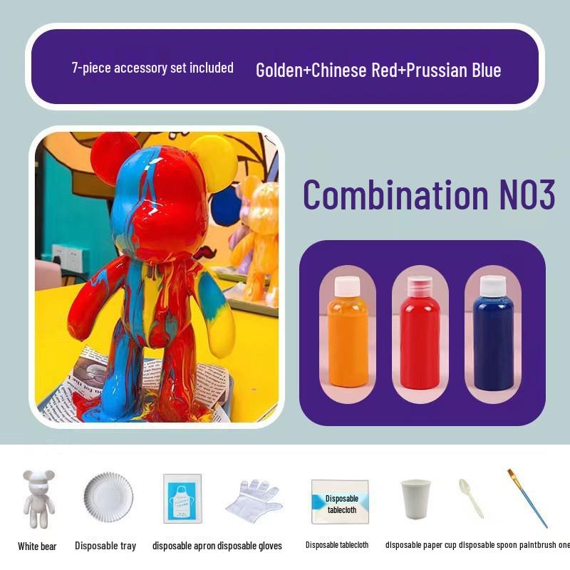 Acrylic Pigments White Bear Set for Creative Handcrafted Graffiti Painting