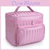Portable Foldable Cosmetic Bag With Plaid Striped Pattern For Women