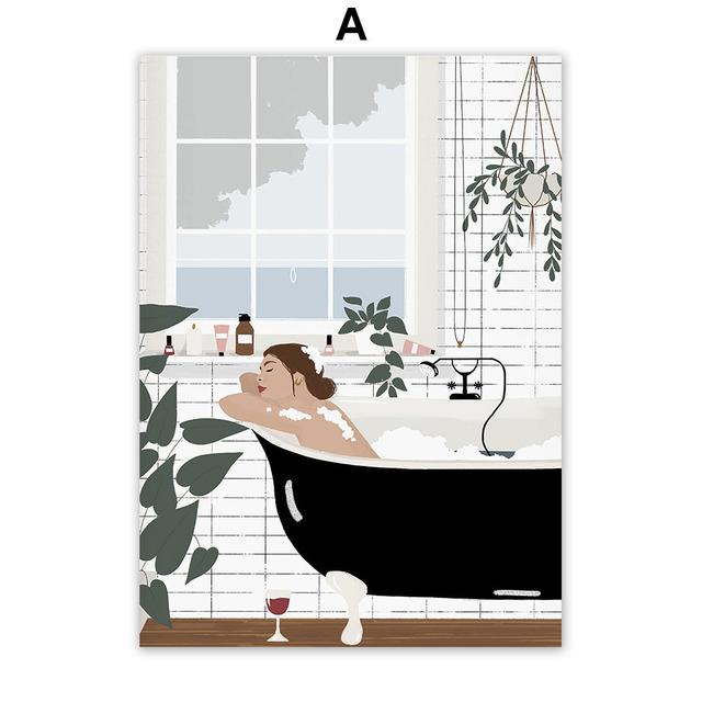 

Boho Girl s Life Cat Monstera Растения Абстрактная скандинавская настенная живопись на холсте Плакаты и принты Картинки для декора гостиной 21*30cm