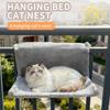 Foldable Shape Plush Cat Hammock Comfortable Metal Frame Hanging Cat Bed Washable Detachable Wall Mount Cat Nest Pet Sleeping