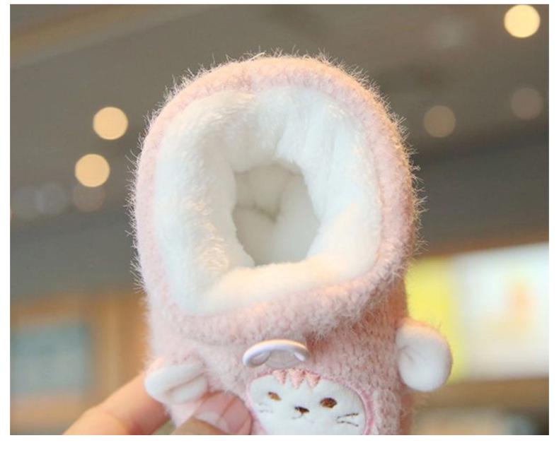 Winter Velvet-Lined Non-Slip Baby Shoes for Girls - Soft Sole, Warm Protection