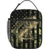 Motorcross Amerikanische Flagge Lunchtasche für Herren Damen Isolierte Wiederverwendbare Lunchbox mit Verstellbarem Schultergurt