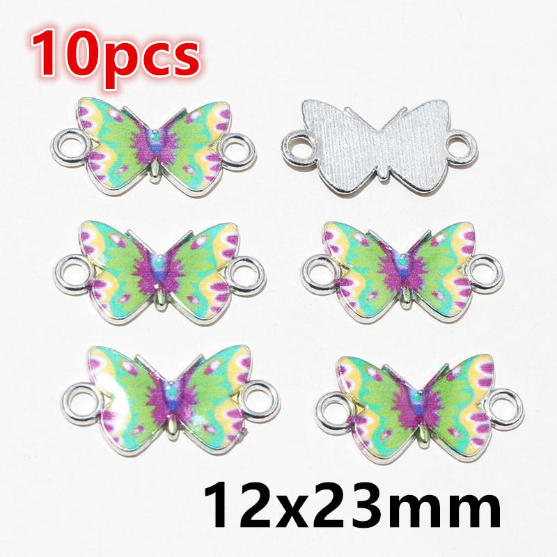 10-20pcs Enamel Butterfly Charms Pendants DIY Jewelry Making Connector Accessories for Earrings Necklace Bracelet Findings