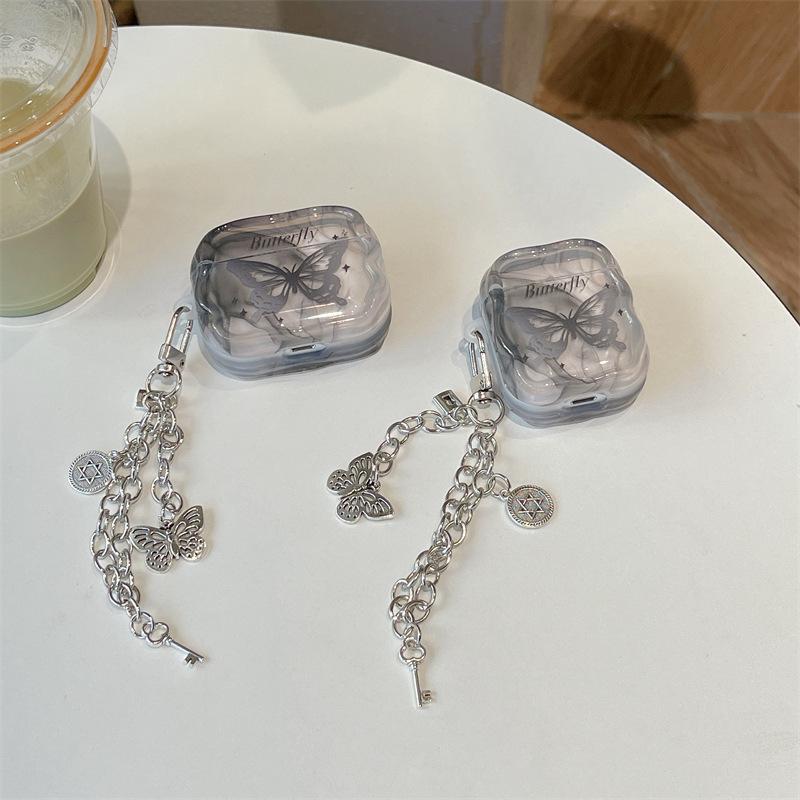 Black Butterfly for AirPods Pro1 Apple Bluetooth Wireless 1/1/1 Generation Earphone Cover Cute Pendant Creative