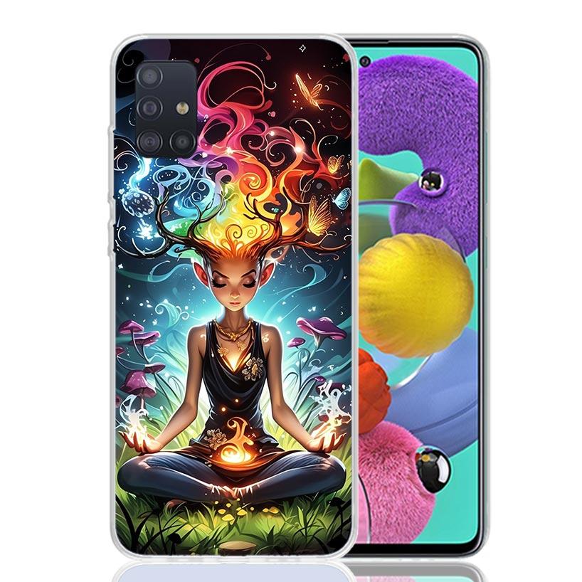 Meditation Yoga Girl Phone Case For Samsung Galaxy A52 A32 A22 A12 A02S A50S A30S A51 A31 AA71 Note 20 Ultra 10 S10 Plus Galaxy