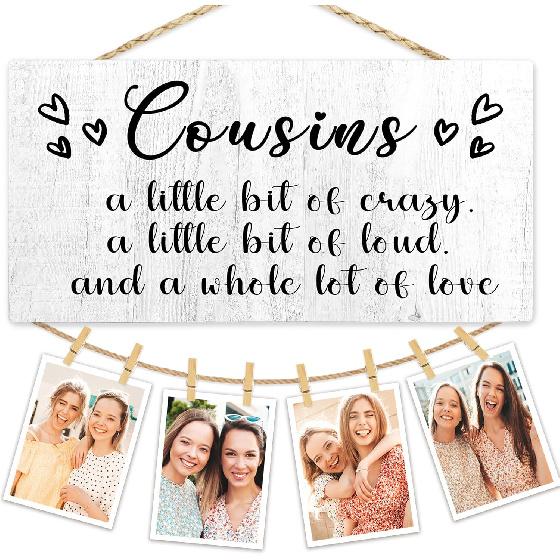 Cous Picture Frame Photo Hanging Display, Cousin Gifts for Women Men Male Female, Gifts for Cous Picture Board Photo Holder for Wall Decor