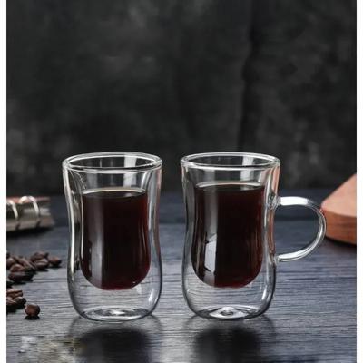 High Borosilicate Glass Mug Double-deck Transparent Tea Cup Milk Lemon Juice Coffee Water Cup Heat-resisting Drinkware Container