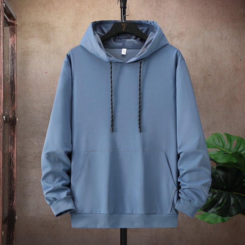 Autumn and Spring New Fashion Trend Pure Color Sports Fitness Hoodie Men's Loose Comfortable Plus Size High Quality Outerwear