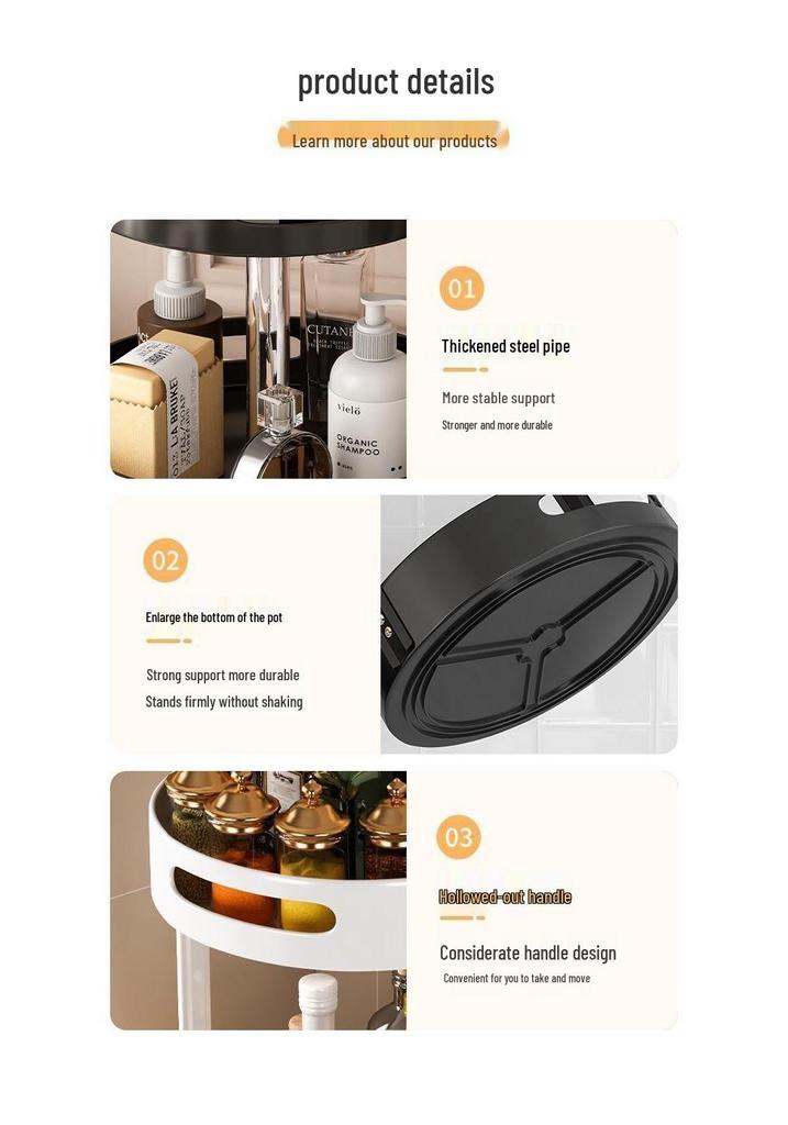 Multi-Layer Rotating Kitchen Seasoning Rack for Countertop Bottle and Jar Storage