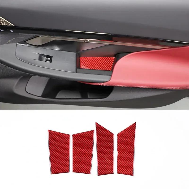 For BMW 5 Series G60 2024+ Soft Carbon Fiber Car front Door Storage Box Slot Pad Sticker Interior Protection Accessories 2Pcs